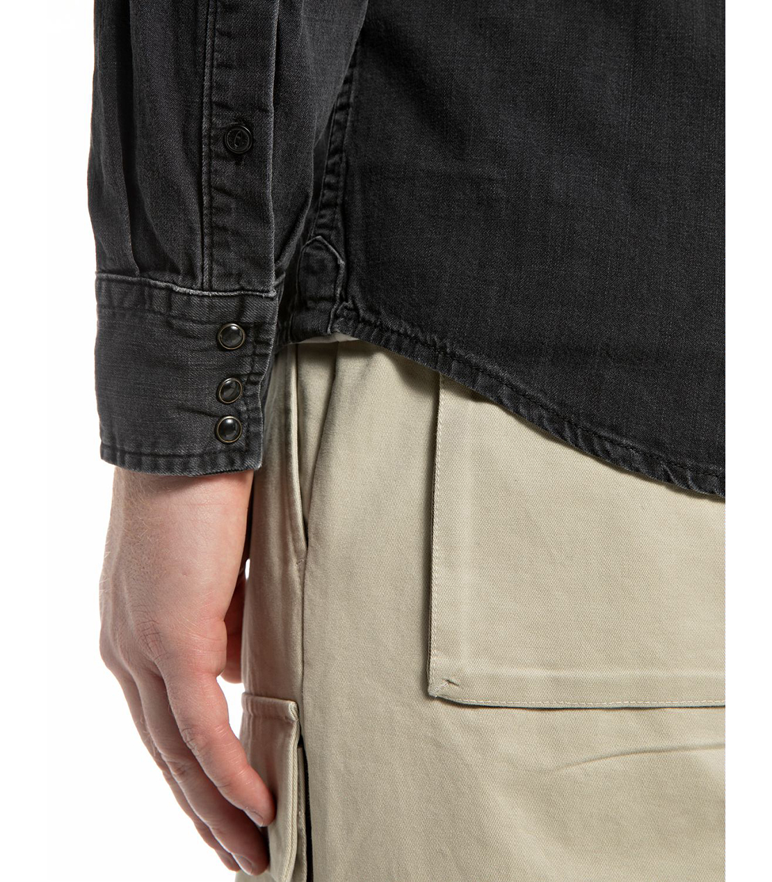 ブラックデニム ウエスタンシャツ 詳細画像 ブラック 6